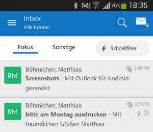Outlook für Android 2 Outlook für Android