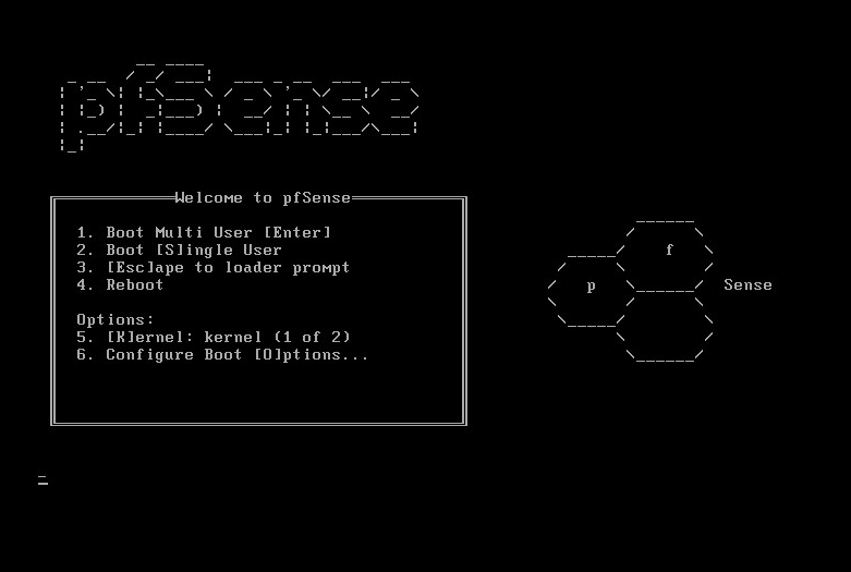 Pfsense Firewall installieren und konfigurieren 2 Der Installations-Screen der pfsense
