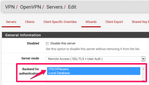 OpenVPN auf einer pfsense Firewall einrichten 18 Authentifizierungs-Backend für OpenVPN in der pfsense Firewall ändern