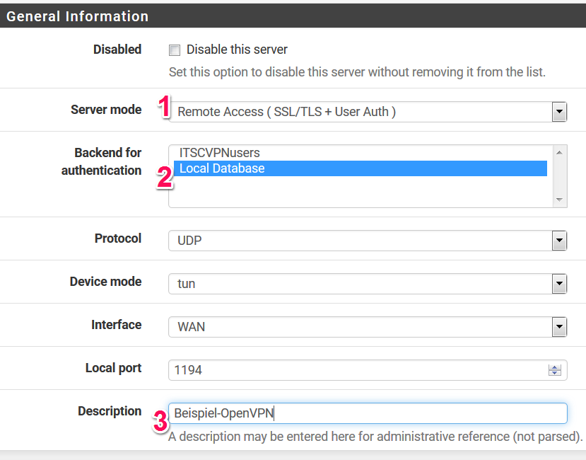 OpenVPN auf einer pfsense Firewall einrichten 4 OpenVPN Server auf der pfsense Firewall erstellen
