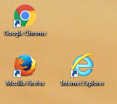 Desktop-Icons der beliebtesten Browser.