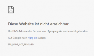 Beispiel eines DNS Fehler