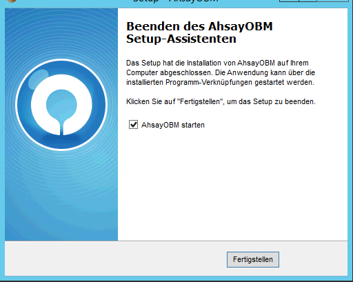 Sicherung von Windows Servern mit Online Backup von ahsay 2 Nach der Installation der Online-Backup Software startet der Assistent