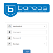 Die Anmeldemaske von Bareos Die Anmeldemaske von Bareos