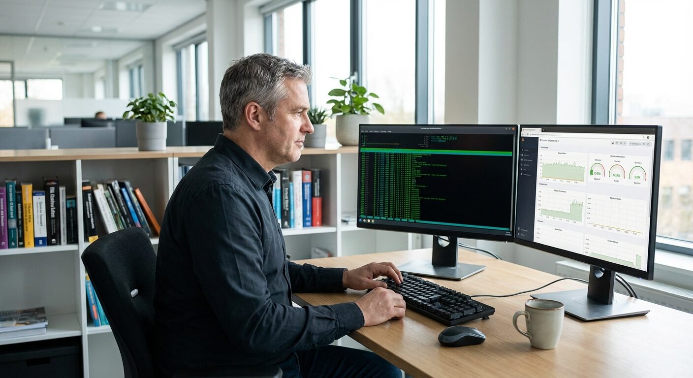 Erfahrener Linux Administrator am Arbeitsplatz