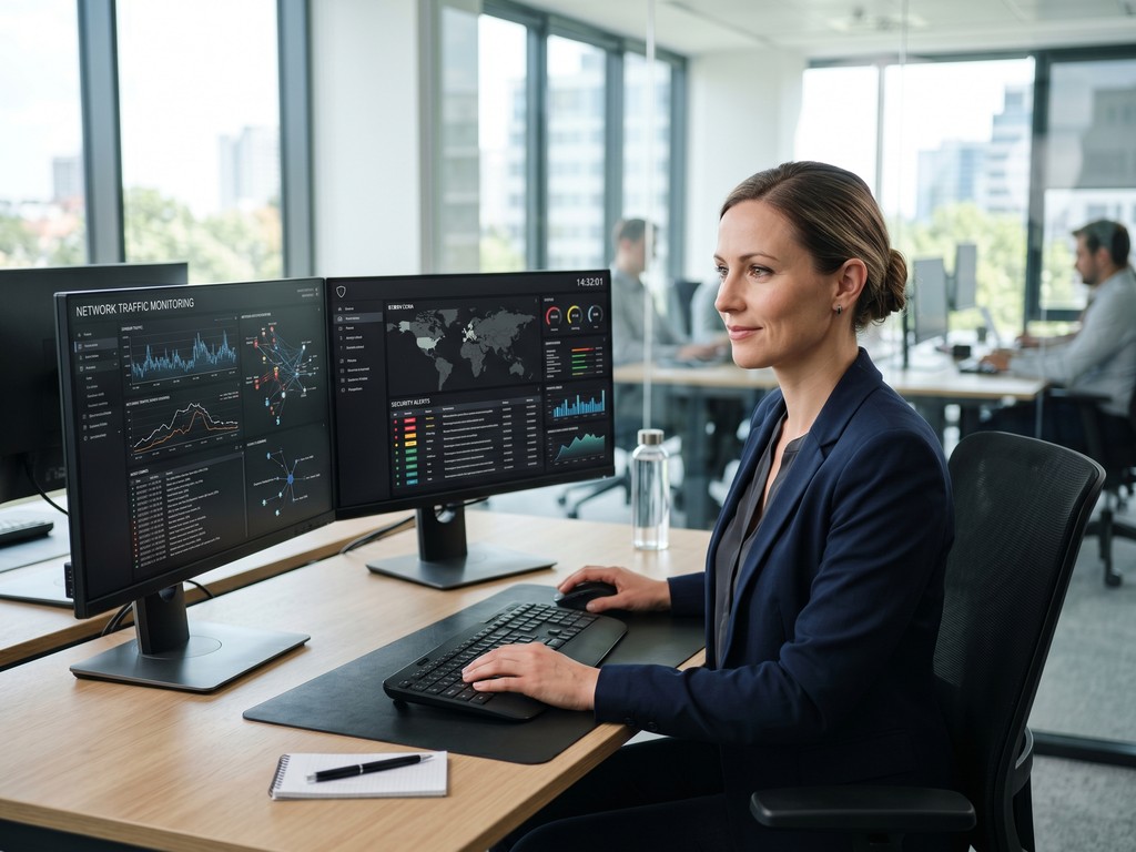 it-sicherheit-spezialistin-security-dashboard-buero-biteno IT Sicherheit Spezialistin Security Dashboard Büro Biteno Stuttgart
